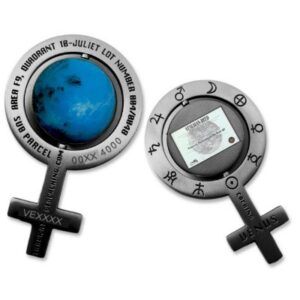 Caching on the Venus geocoin antiek zilver